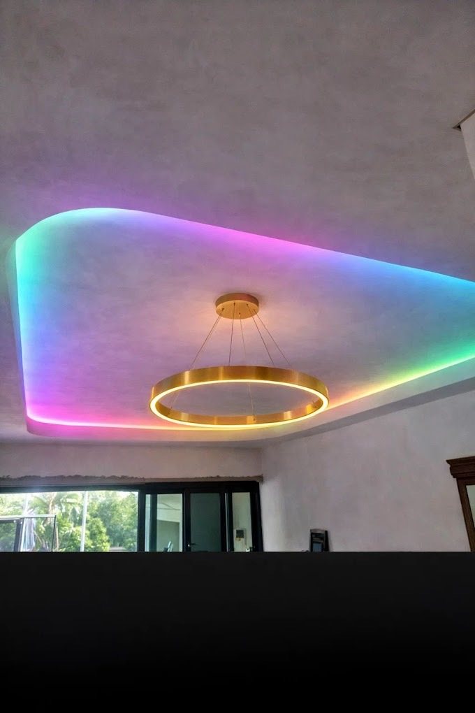 The same cove run in colour &mdash; the whole ceiling becomes the light source.